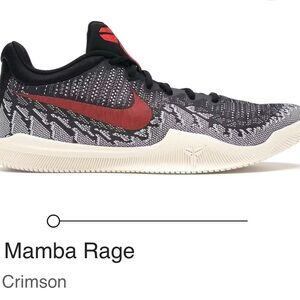 Nike Mamba Rage Athletic Shoes - Black and Crimson
